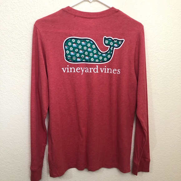 VINEYARD VINES Girls Large (16) Santa Hat Whale Christmas Long Sleeve Tee FLAW - Picture 6 of 12